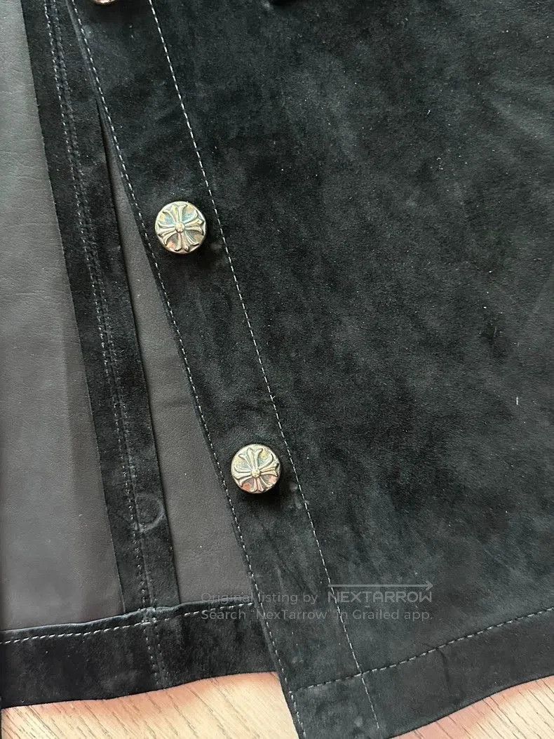 Chrome Hearts Black Suede Short Sleeve Jacket. Size US M / EU 48-50 / 2 - 3 Thumbnail