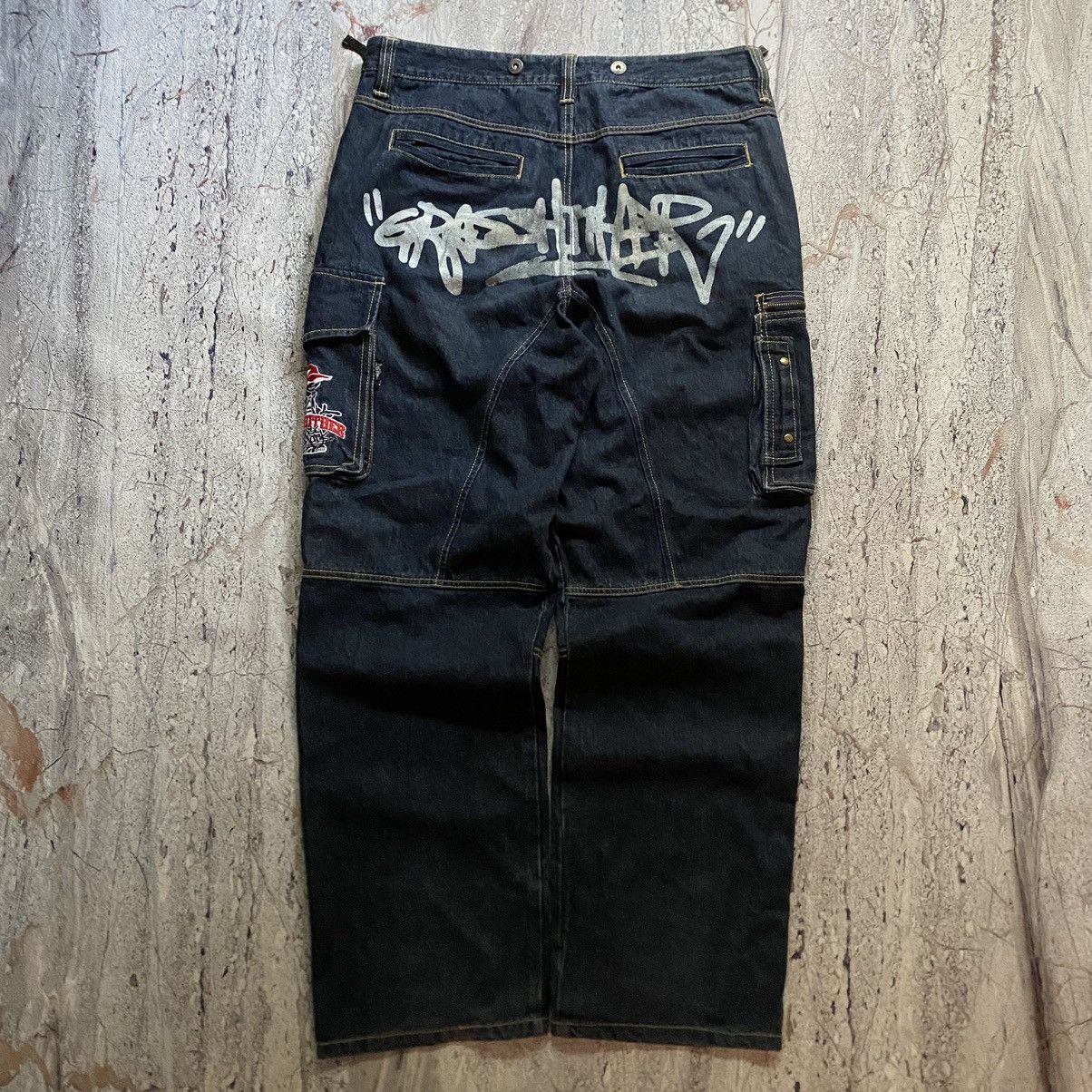 Vintage Vintage Grass Hither Graffiti Streetwear Hip-Hop Jeans Size US 35 - 1 Thumbnail
