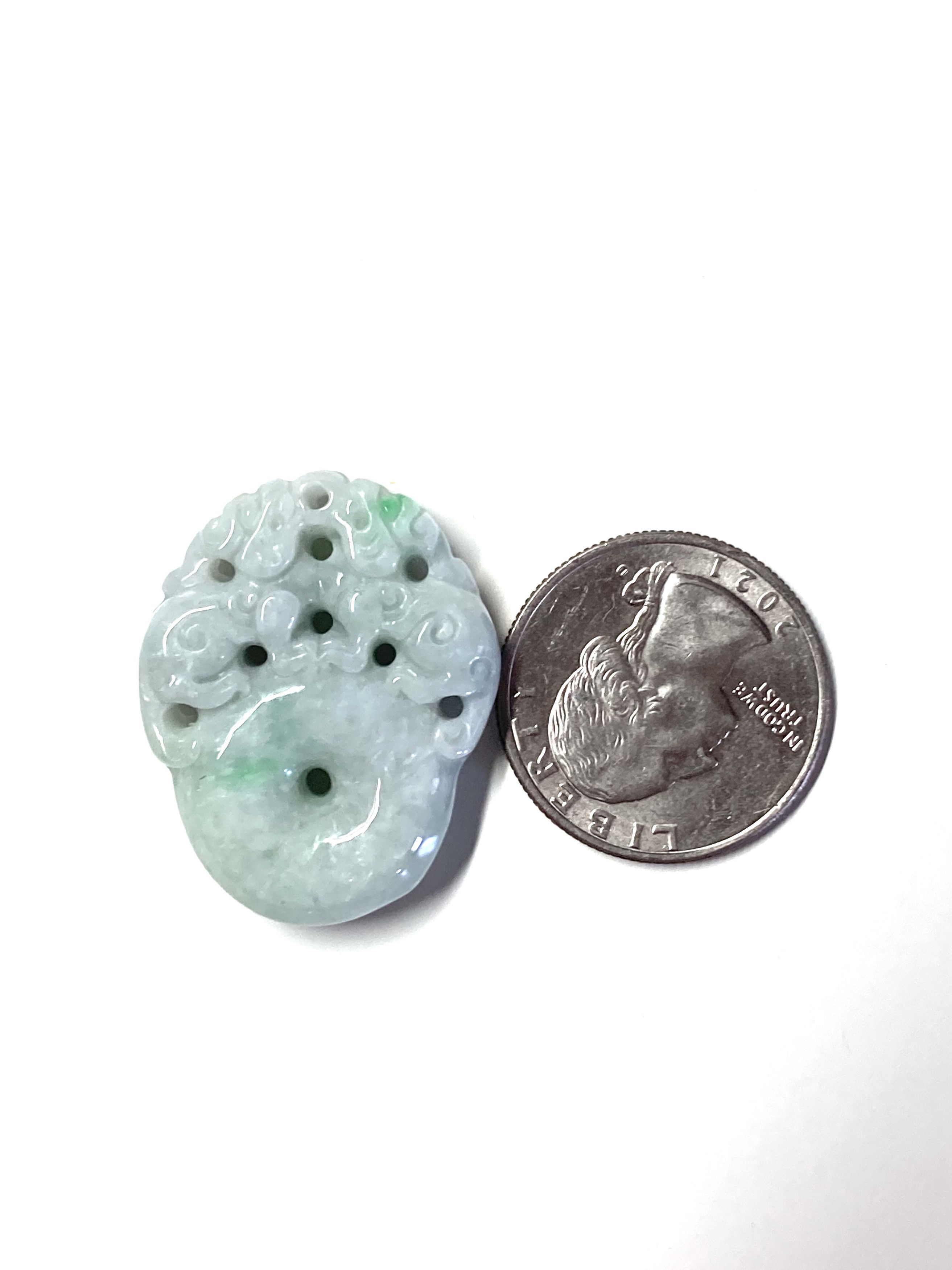 Other 60005 Certified Jadeite jade Green two Dragon Donut Pendan Size ONE SIZE - 4 Thumbnail