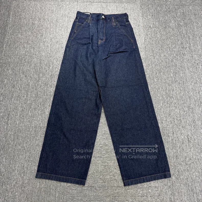 Dries Van Noten Leather Patch Wide-Leg Jeans