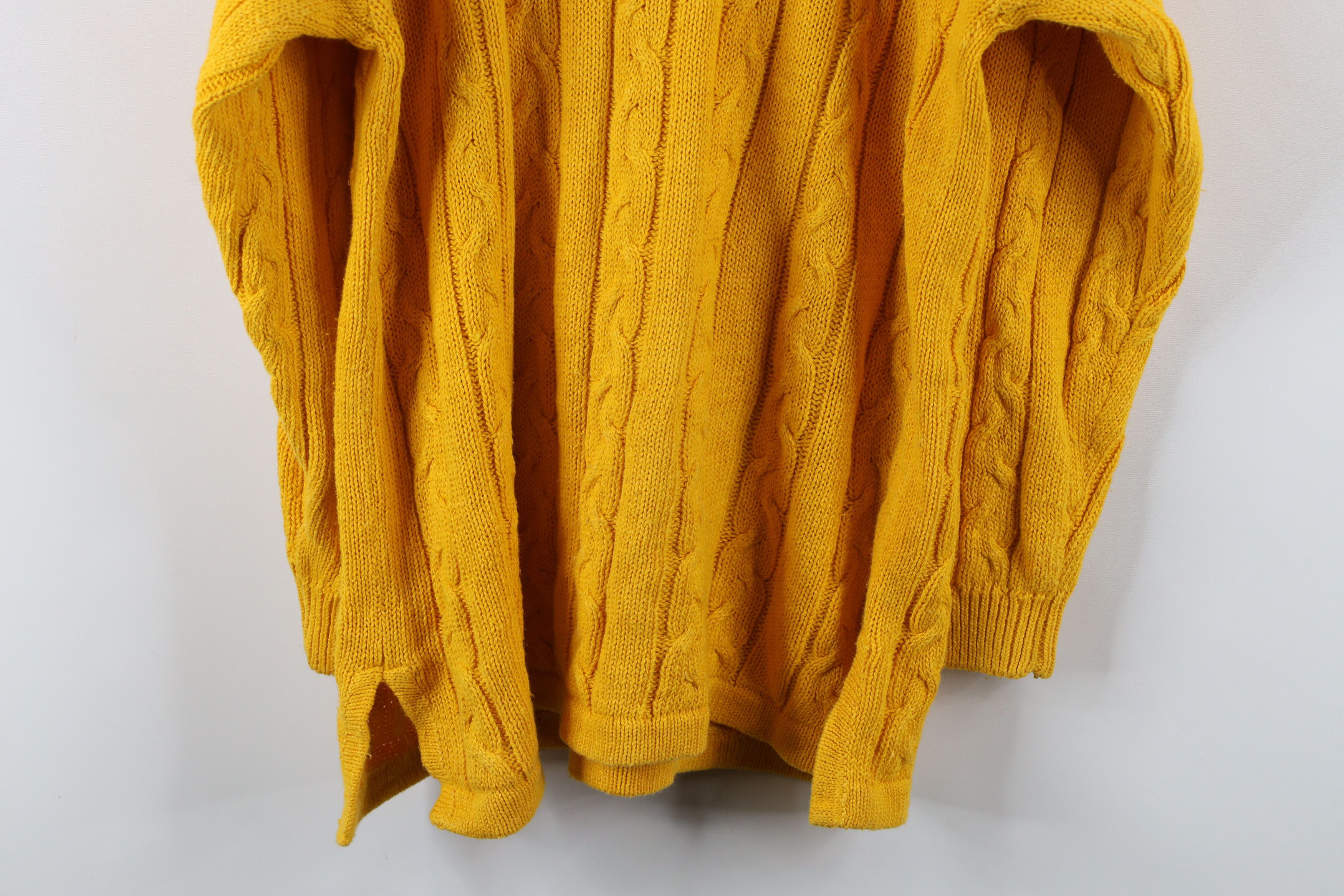 Vintage Vintage 90s Streetwear Chunky Cable Knit Sweater Yellow Size M / US 6-8 / IT 42-44 - 12 Thumbnail