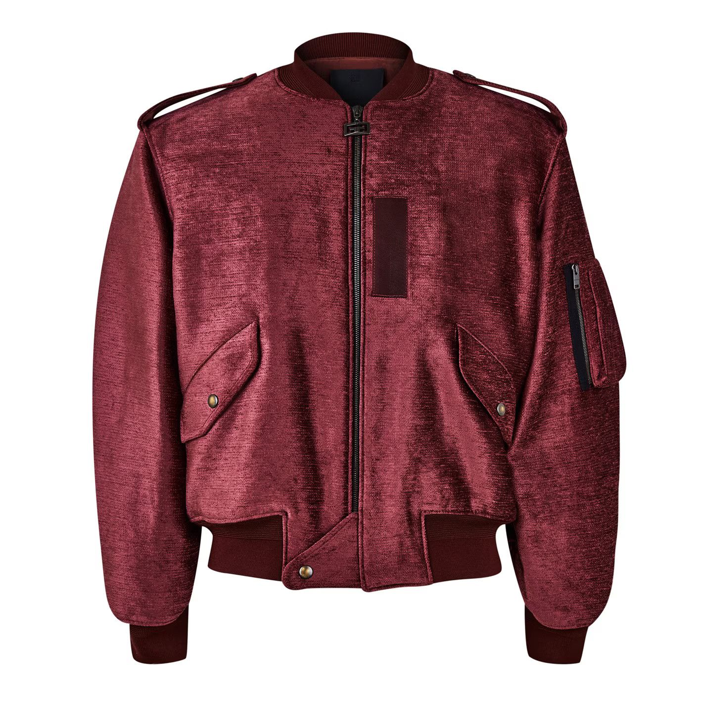 Givenchy o1g2r1mq0426 Velvet Long Sleeve Bomber Jacket in Old Pink Size US M / EU 48-50 / 2 - 1 Thumbnail