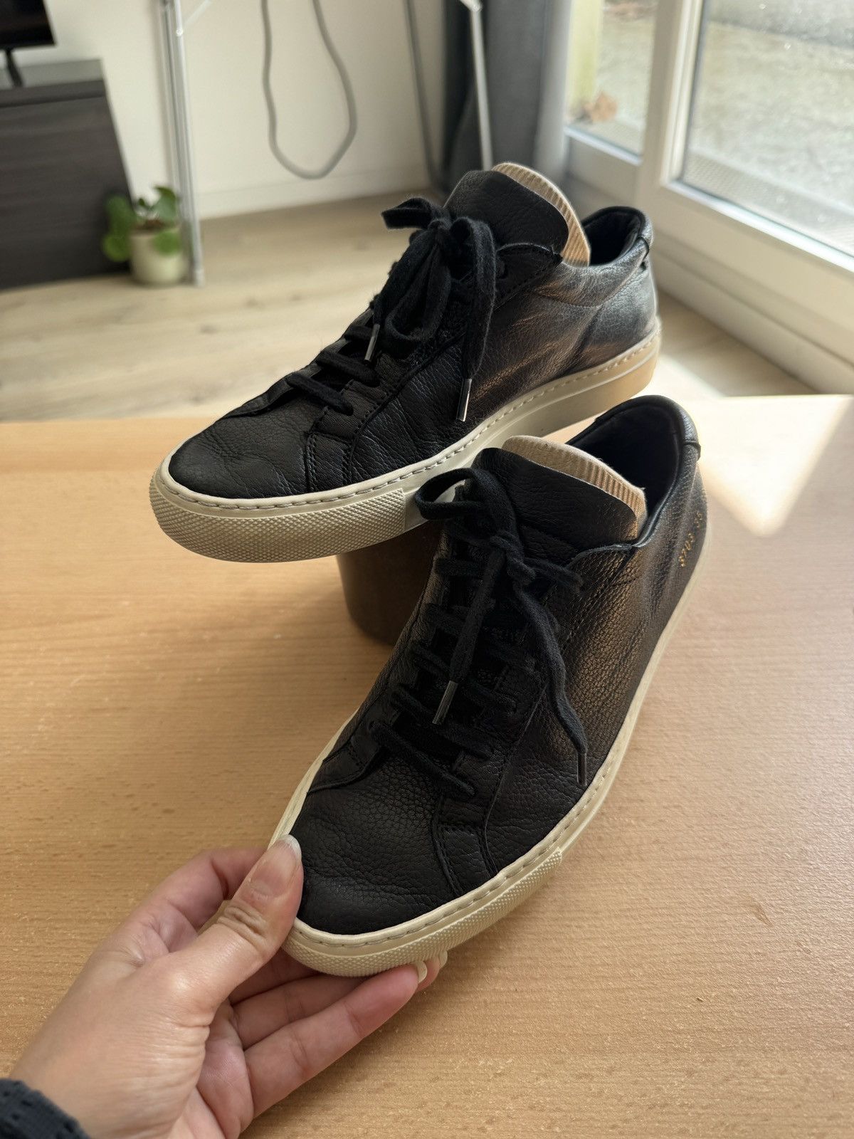 Common Projects Common Projects Achilles Low – Black Leather Size US 4 / IT 34 - 4 Thumbnail
