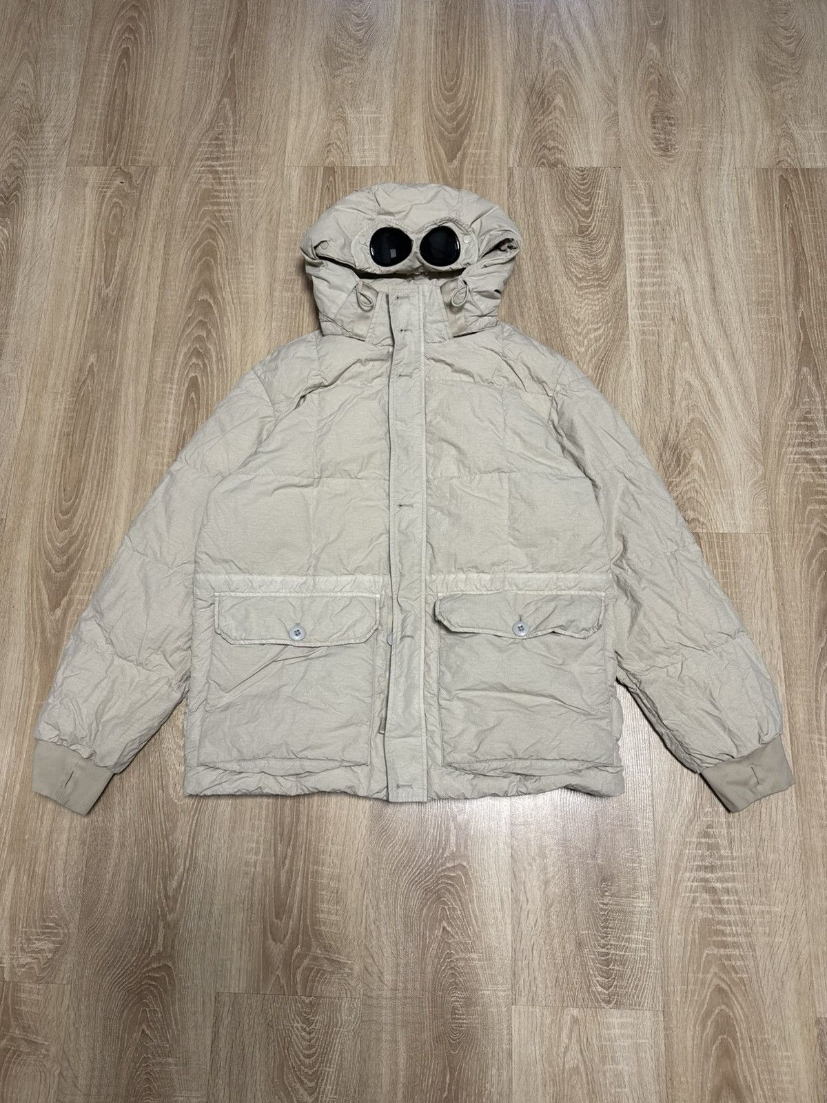 C.P. Company C.P. Company Flatt Nylon Down Filled Goggle Puffer Jacket Size US XL / EU 56 / 4 - 1 Thumbnail