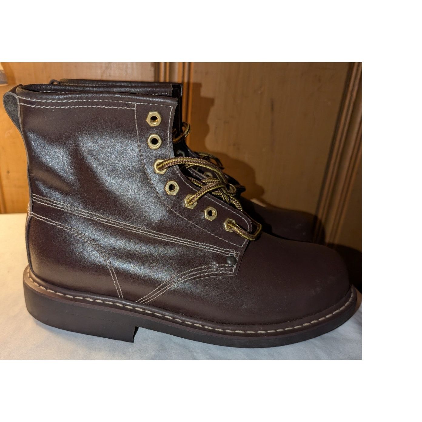Big Mac Vtg Big M Leather Work Boots Welted Wmns 10 E Men's 8.5 NOS Size US 8.5 / EU 41-42 - 1 Thumbnail