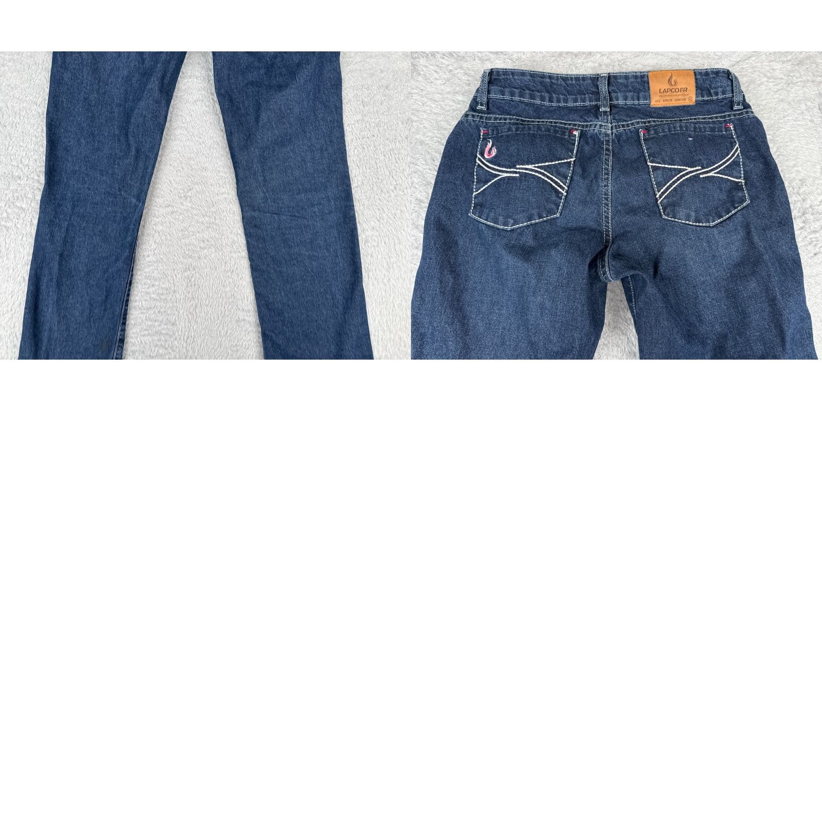 LAPCO Jeans Women Bootcut Denim 28x33 Blue Flame-Resistant Mid Rise 4 Regular 5-Pocket CAT2 Vintage No
