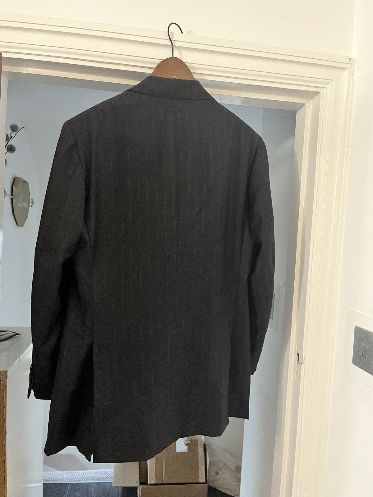 Cesare Attolini Cesare attolini black pinstripe double bresated wool size 48 Size 38R - 5 Thumbnail
