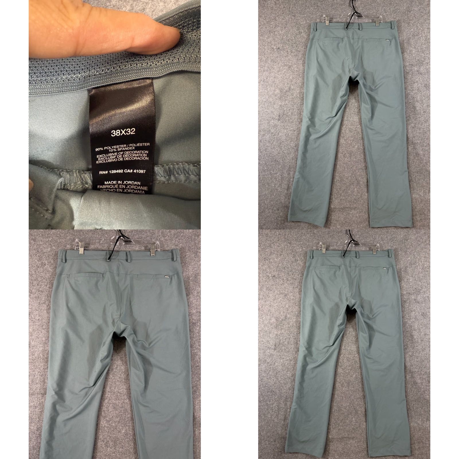 Vintage Greg Norman Golf Pants Mens 38x32 Green Stretch Performance Flat Front Chino Regular Mens Size US 38 / EU 54 - 8 Thumbnail
