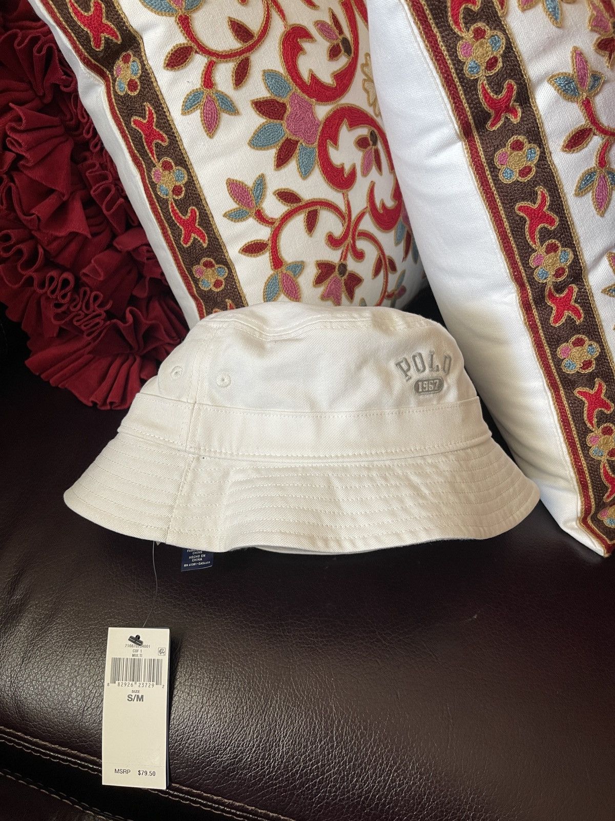 Polo Ralph Lauren Polo Ralph Lauren White/Gray Reversible Fleece & Twill Size ONE SIZE - 3 Thumbnail