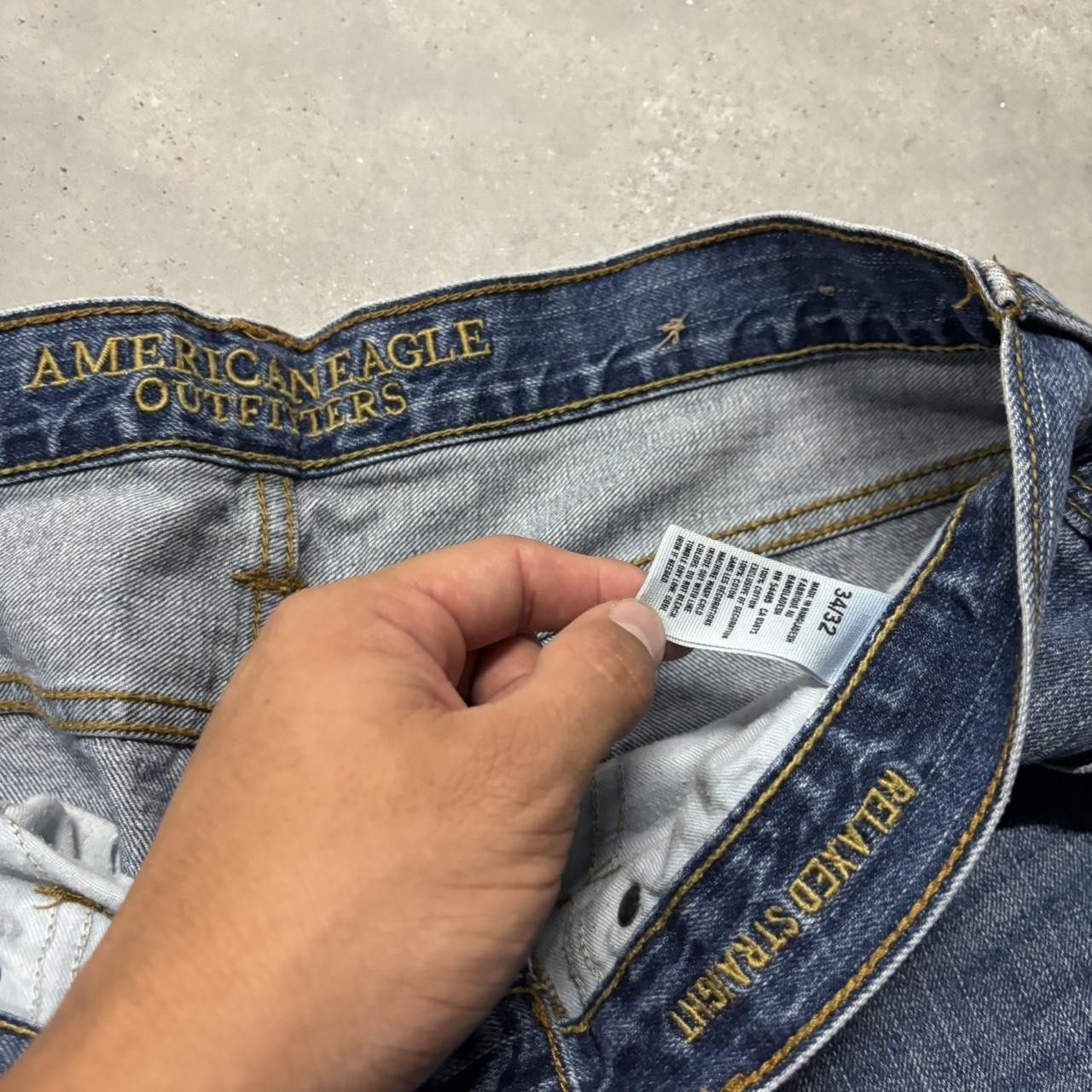 Japanese Brand × Vintage Crazy Vintage Y2K/2000s Grunge Faded Dark Wash Denim Jeans! Size US 34 / EU 50 - 8 Thumbnail