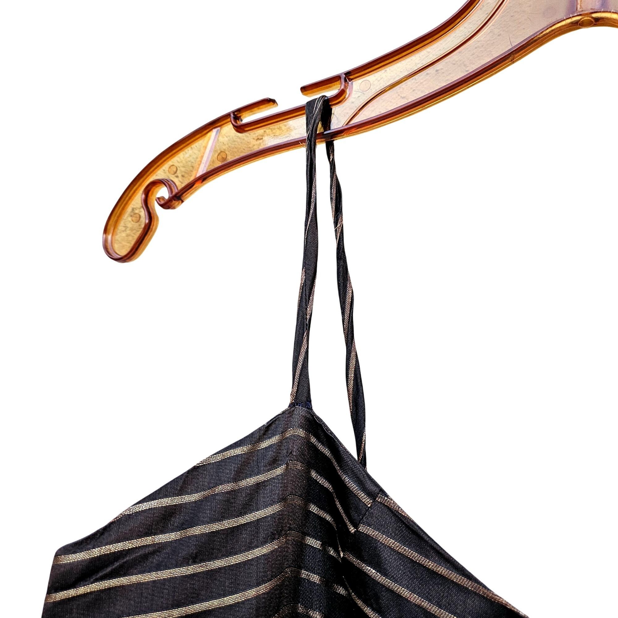 Other 50s Egyptian Black Gold Stripe Evening Gown Full Skirt XXS S Size XXS / US 00 / IT 34 - 8 Thumbnail