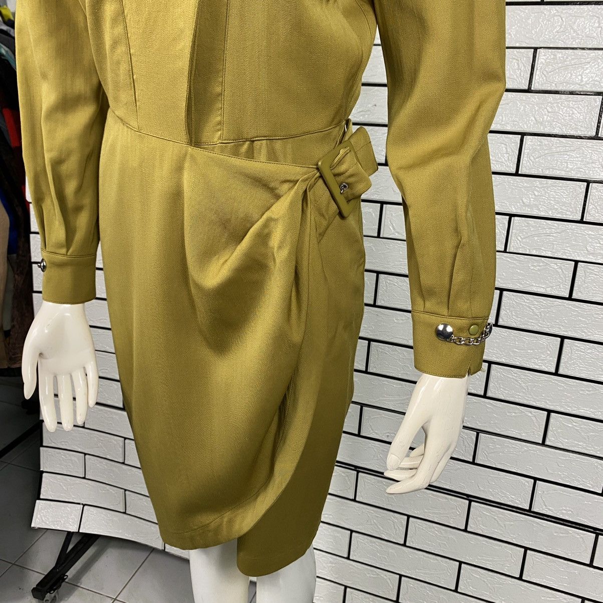 Thierry Mugler 🔥VINTAGE THIERRY MUGLER PARIS WRAP DRESS STRUCTURED CHAIN Size M / US 6-8 / IT 42-44 - 7 Thumbnail