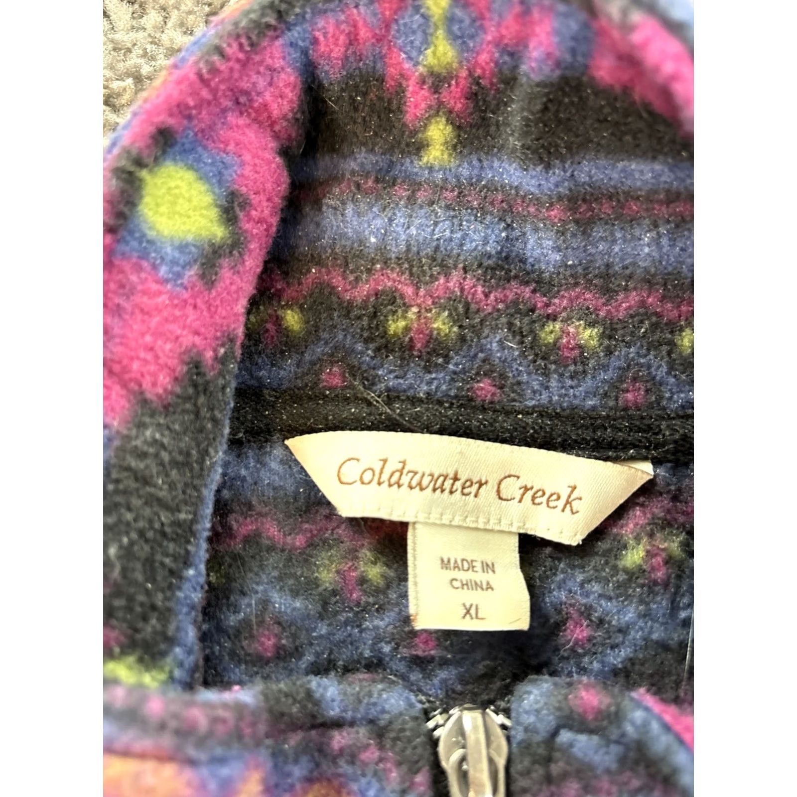 Coldwater Creek VINTAGE Coldwater Creek Jacket Womens XL Full Zip Fleece Purple Aztec 90s Y2K Womens Size XL / US 12-14 / IT 48-50 - 4 Thumbnail