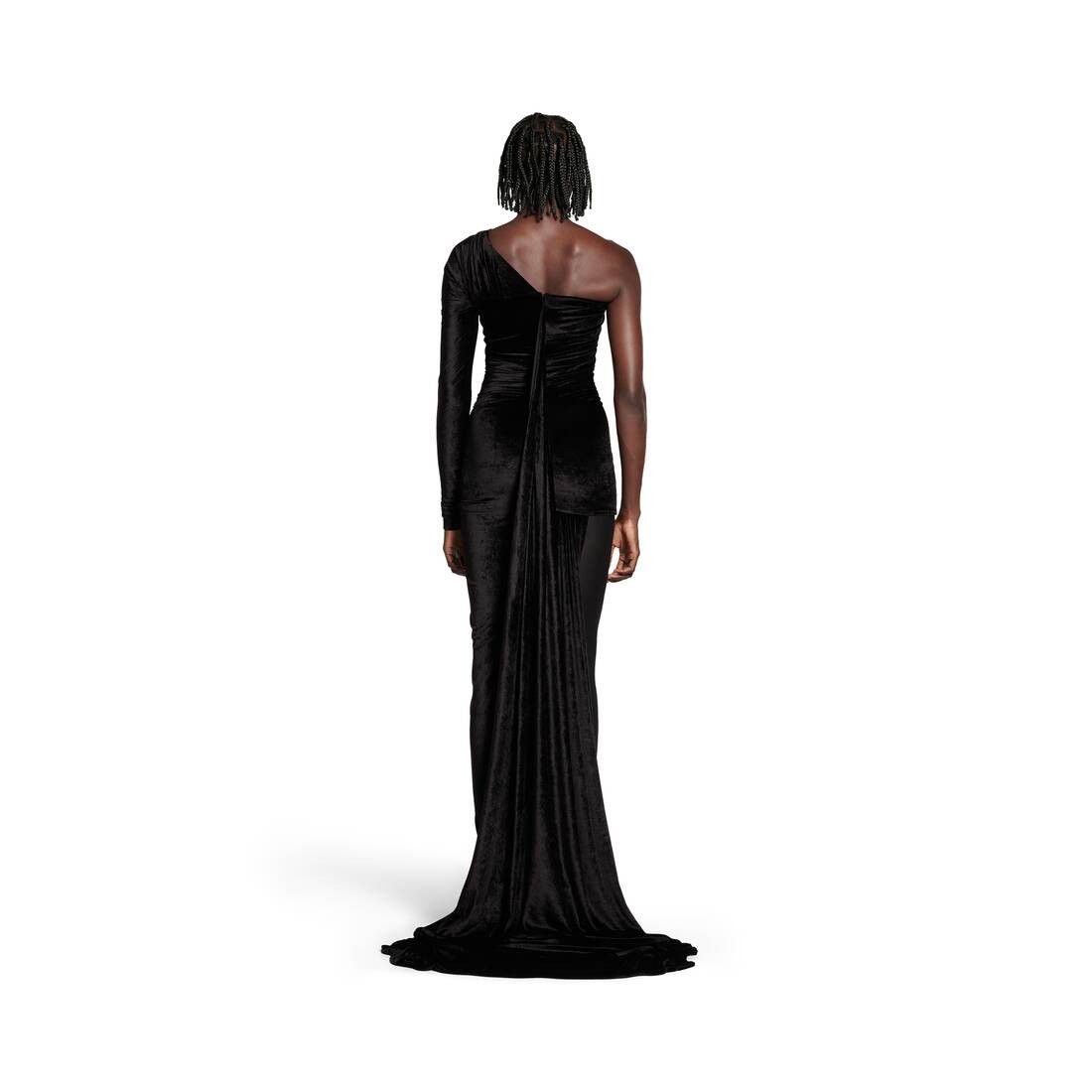Balenciaga o1bcso1str0326 Asymmetric Dress in Black Size XS / US 0-2 / IT 36-38 - 4 Thumbnail