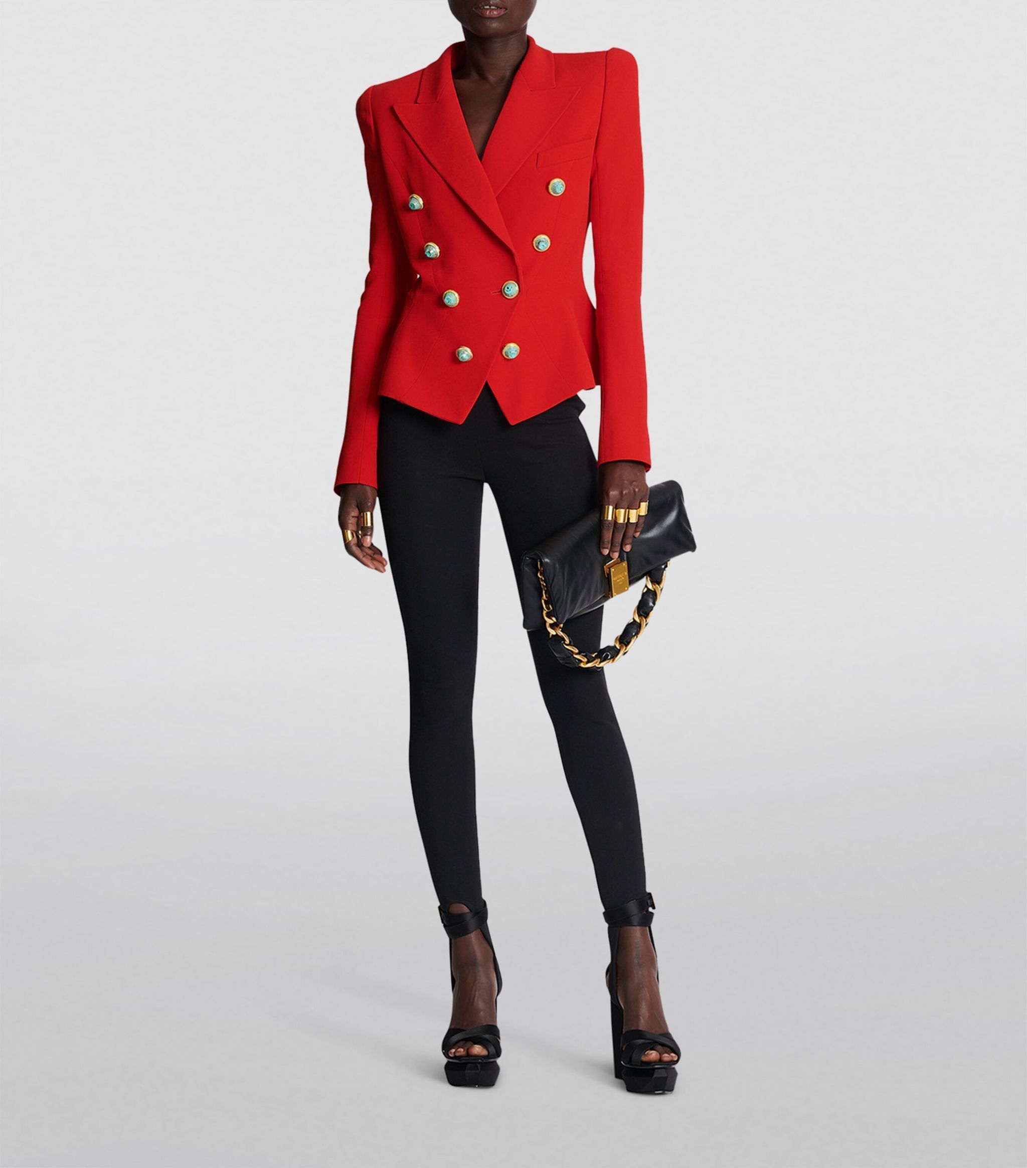 Balmain o1w1db10624 BRN Crepe Jacket in Red Size XS / US 0-2 / IT 36-38 - 2 Thumbnail