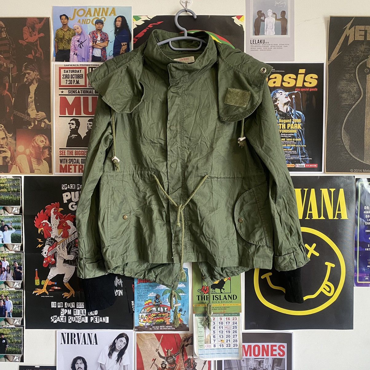 Vintage Vintage Browny Army Green Detachable Hoodie Jacket Size US S / EU 44-46 / 1 - 1 Thumbnail