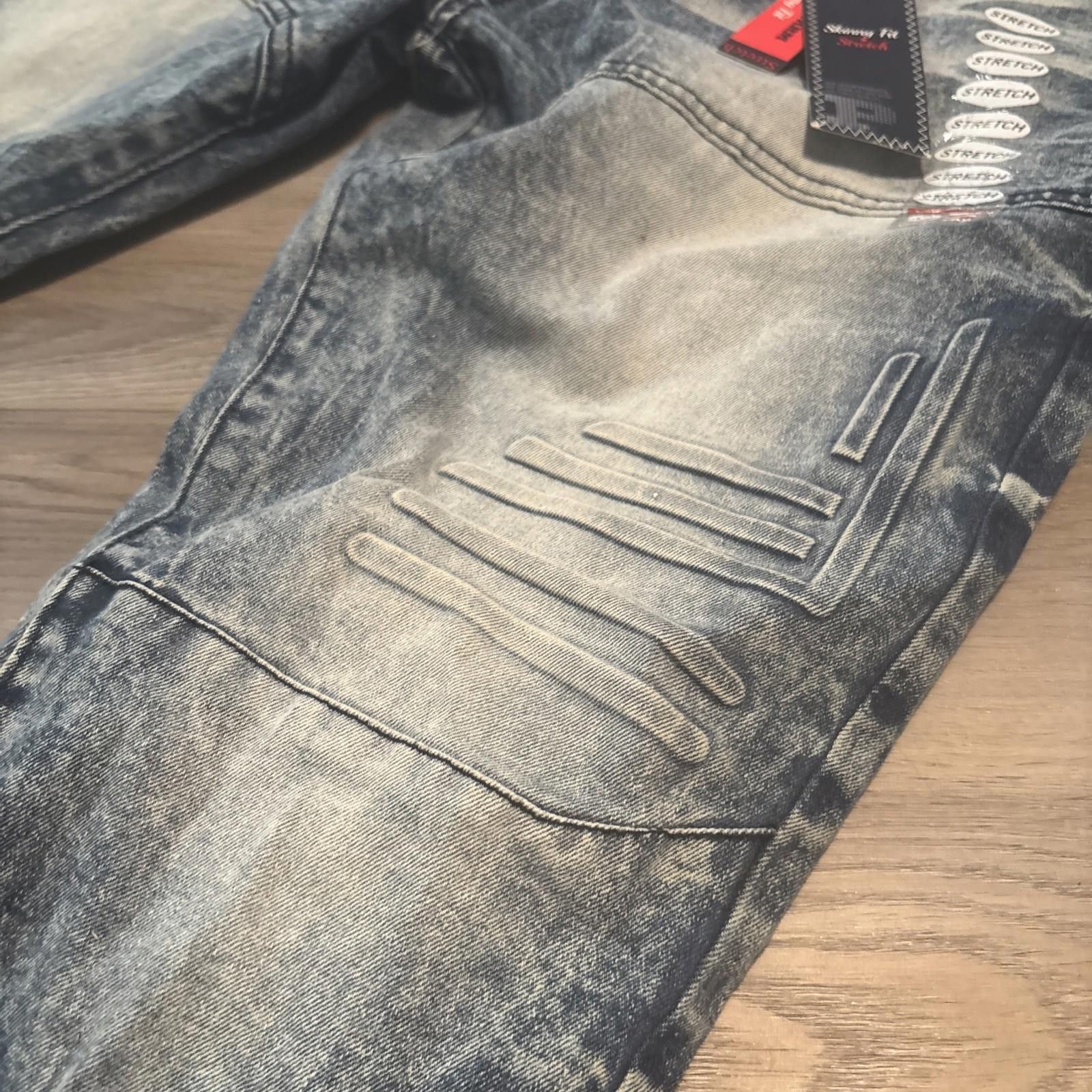 Phat Farm Phat Farm Jeans Slim Skinny Stretch Retro Moto NWT 36X30 Size 36" / US 14 / IT 50 - 5 Thumbnail