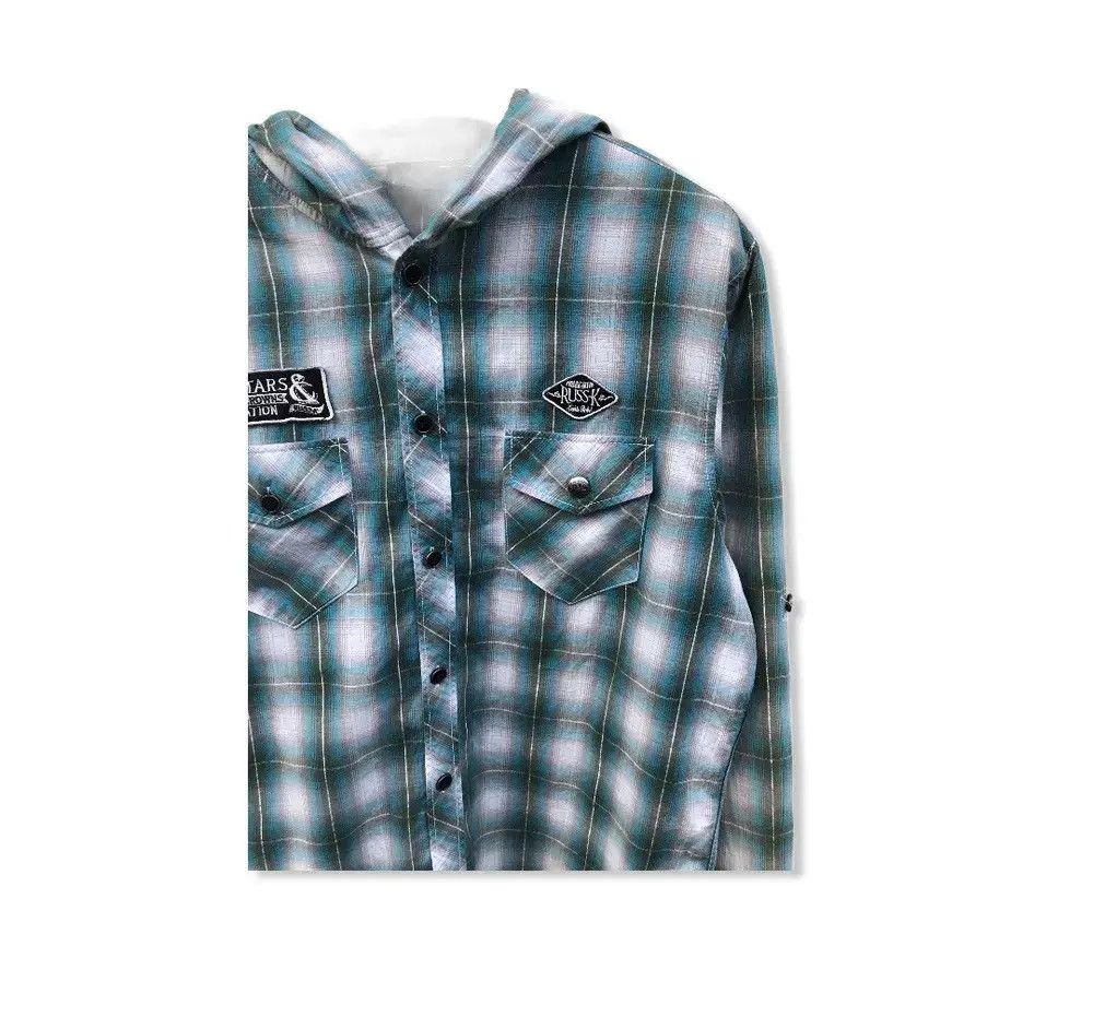 Flannel × Japanese Brand Japanese Brand Russ K Plaid Tartan Hoodies Jacket Size US L / EU 52-54 / 3 - 2 Thumbnail