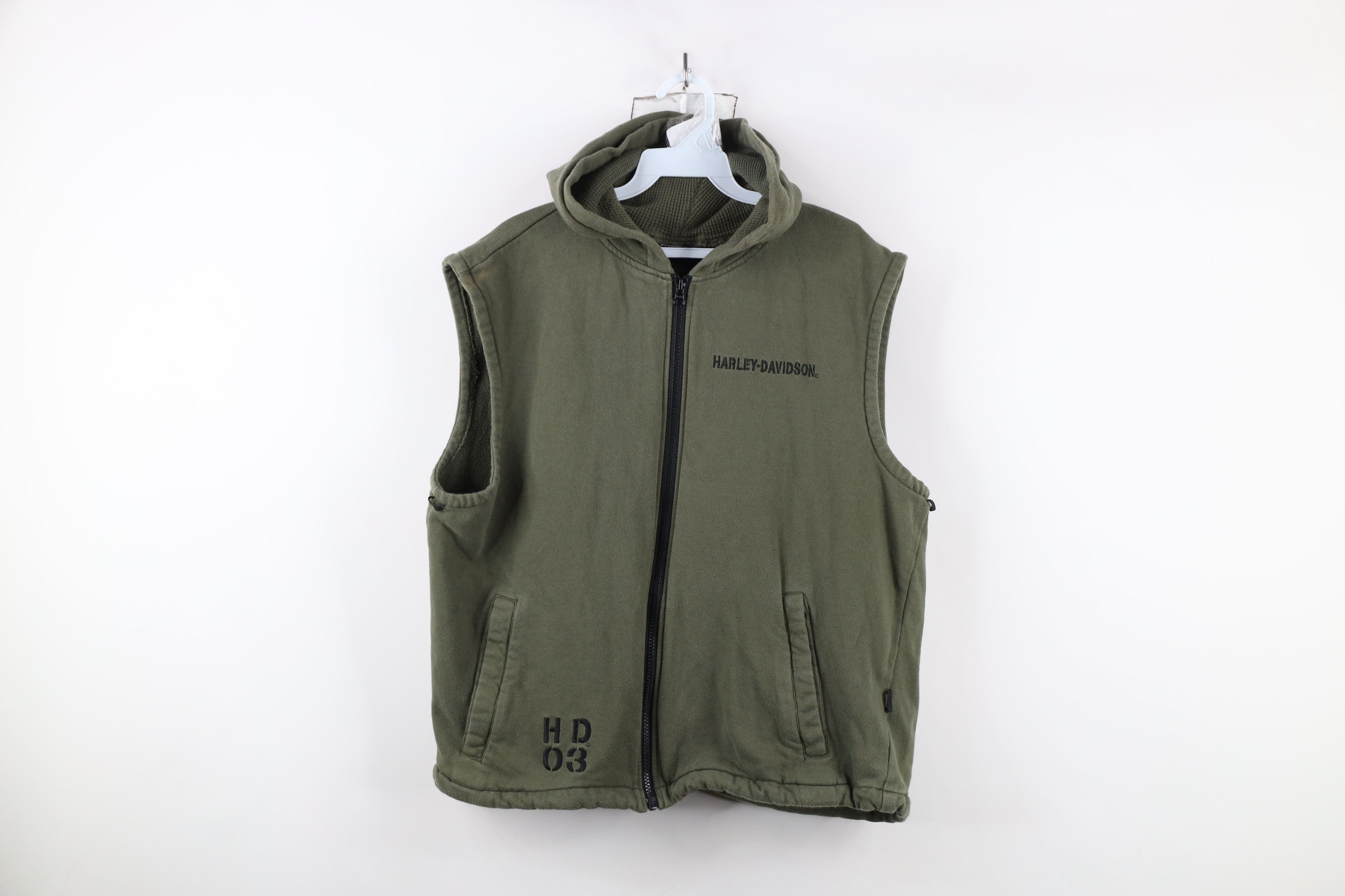 Harley Davidson × Vintage Vintage Y2K Harley Davidson Sleeveless Hoodie Sweatshirt Size US S / EU 44-46 / 1 - 1 Thumbnail