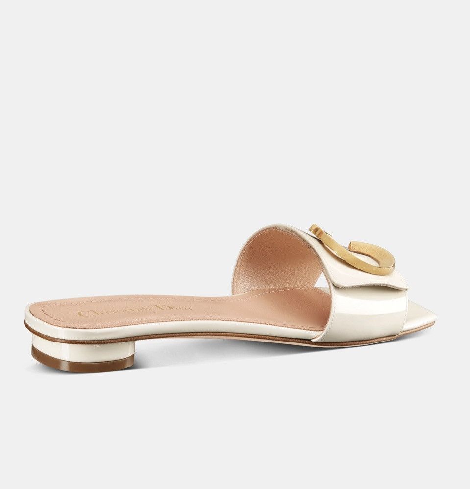 Dior C'EST DIOR SLIDE White Patent Calfskin size 38