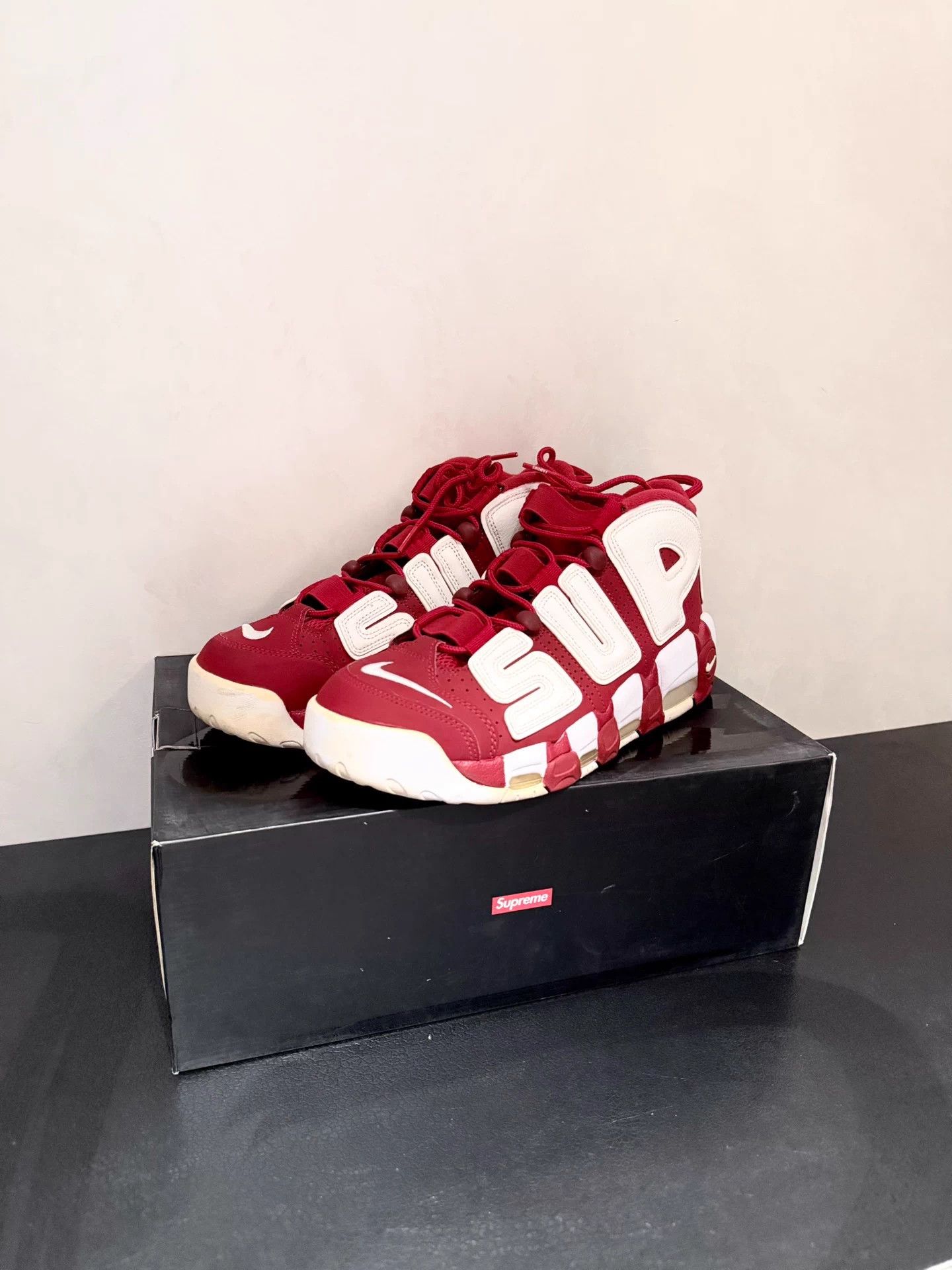 Supreme Supreme x Nike Air More Uptempo Red/White Mid Top Retro Size US 10 / EU 43 - 1 Thumbnail