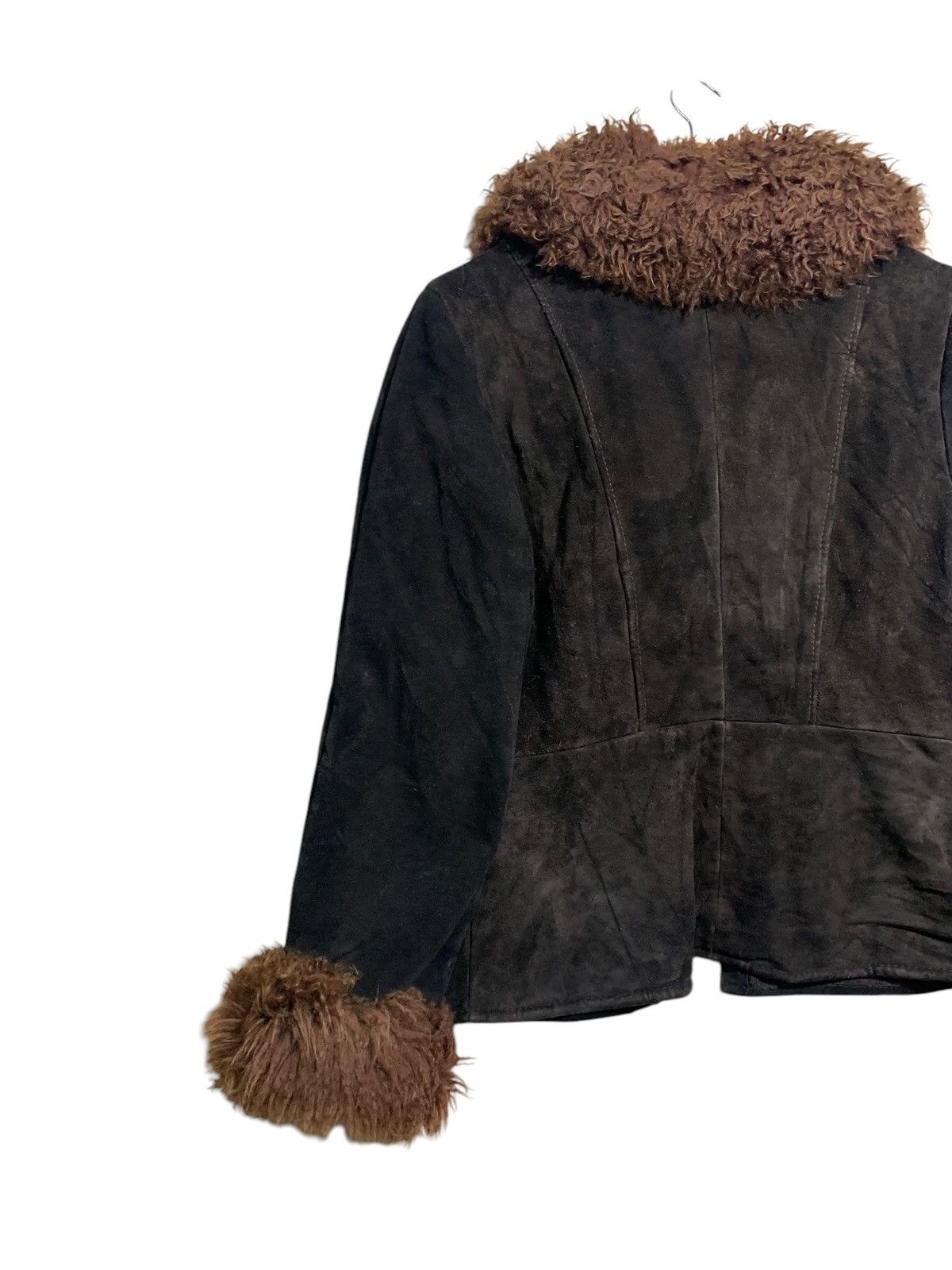 Genuine Leather 🔥BETTY BARCLAYS LEATHER FUR JACKETS BROWN Size M / US 6-8 / IT 42-44 - 5 Thumbnail