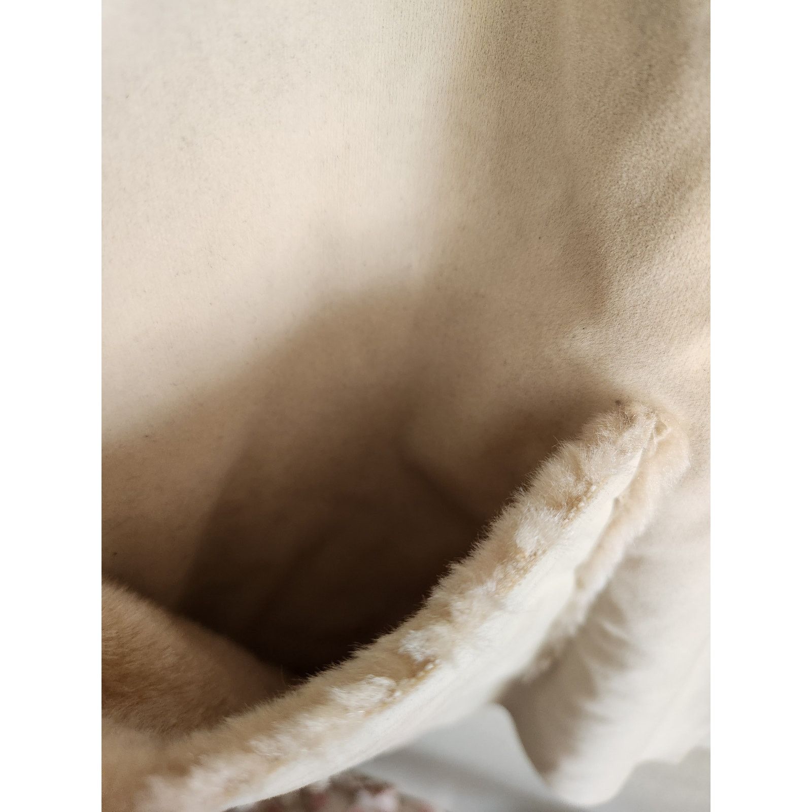 Other Y2k Oscar Sports Faux Fur Trimmed Suede Cream Jacket- Lg Size L / US 10 / IT 46 - 7 Thumbnail