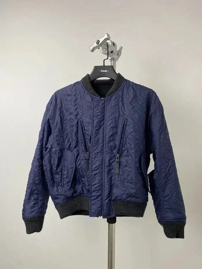 Issey Miyake Issey Miyake Issey Miyake leather sleeve bomber-2506 Size US S / EU 44-46 / 1 - 5 Thumbnail