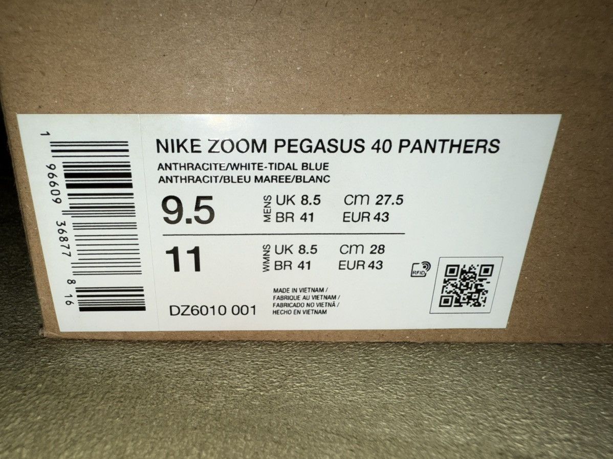 Nike Nike Air Zoom Pegasus 40 NFL “Carolina Panthers” New in Box! Size US 9.5 / EU 42-43 - 5 Thumbnail