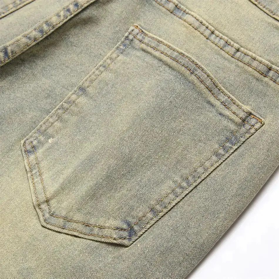 Japanese Brand Streetwear Retro Style Men Ripped Spliced Slim Jeans Size US 32 / EU 48 - 6 Thumbnail