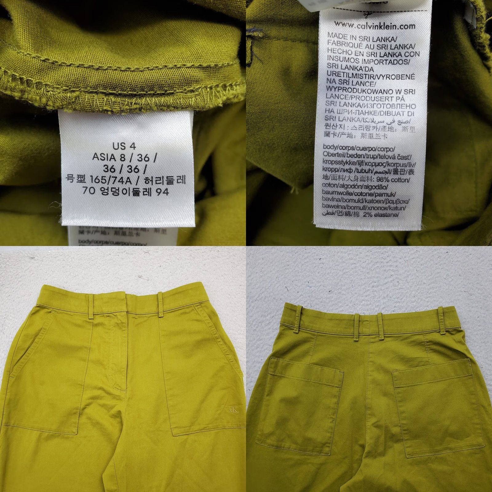 Calvin Klein Calvin Klein Pants Womens Size 4 Green Stretch Twill Comfort High Waist Wide Leg Size 27" / US 4 / IT 40 - 8 Thumbnail