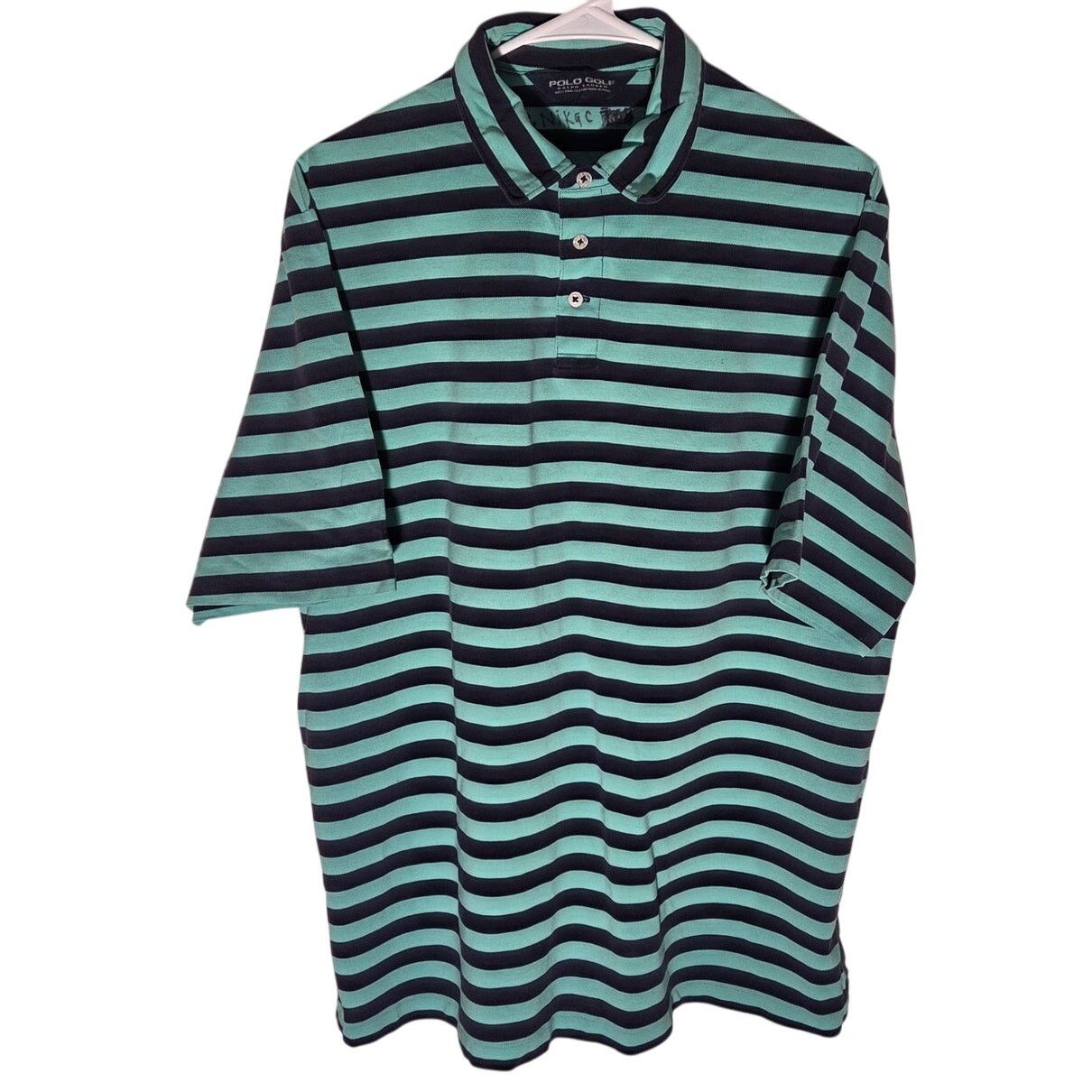 Ralph Lauren Ralph Lauren Polo Golf Striped Teal & Navy Polo XL Size US XL / EU 56 / 4 - 1 Thumbnail