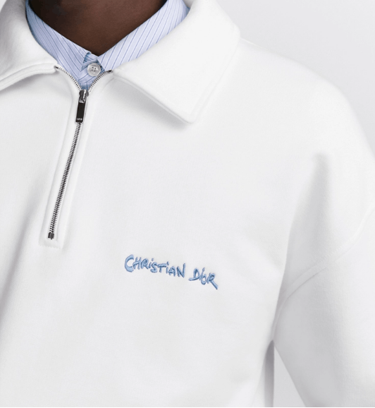 Dior o1w1db10825 443J61 Sweatshirt with Zipped Collar in White Size US S / EU 44-46 / 1 - 6 Thumbnail
