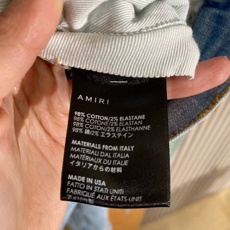 Amiri Amiri Washed Blue Destroyed Side Stripe Patch Logo Denim P Size US 30 / EU 46 - 5 Thumbnail