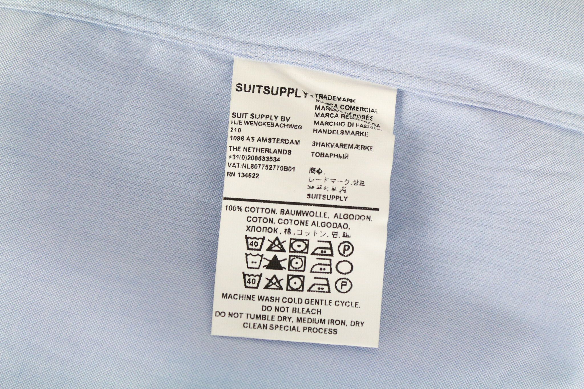 Suitsupply 43L/17L Extra Slim Blue Cotton Cutaway 72680 Size 42R - 7 Thumbnail