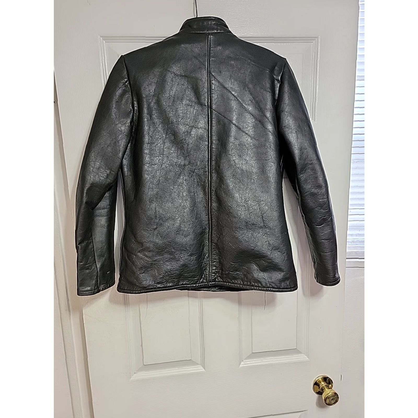 Vintage VINTAGE Passaic Leather Jacket Womens 10 Black Motorcycle Biker Cafe Racer Jacket Woman Regular Long Sleeve Zip Size L / US 10 / IT 46 - 4 Thumbnail