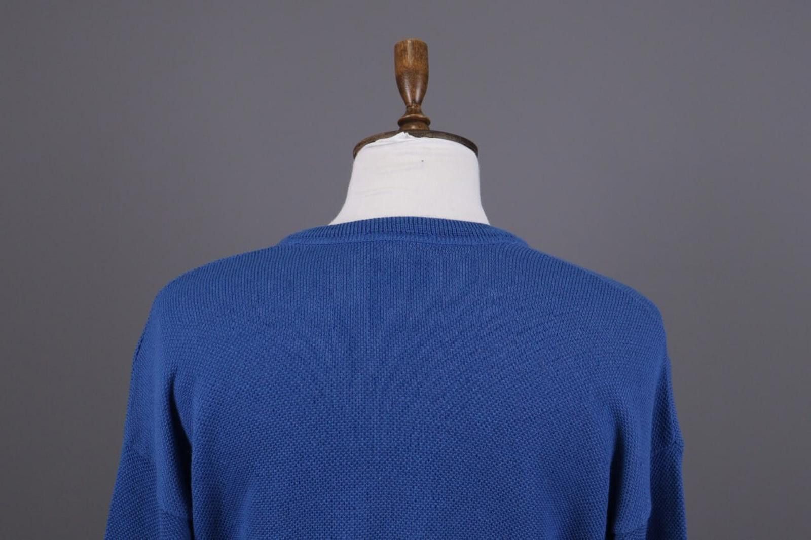 Lacoste Men Vintage Lacoste Blue Wool V-Neck Sweater Size 8 / 3XL Size US XXL / EU 58 / 5 - 11 Thumbnail