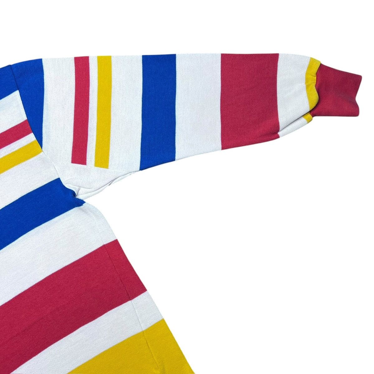 Adidas Vtg 1990s Adidas Striped Collar Polo Rugby Long Sleeve Shirt Size US L / EU 52-54 / 3 - 9 Thumbnail
