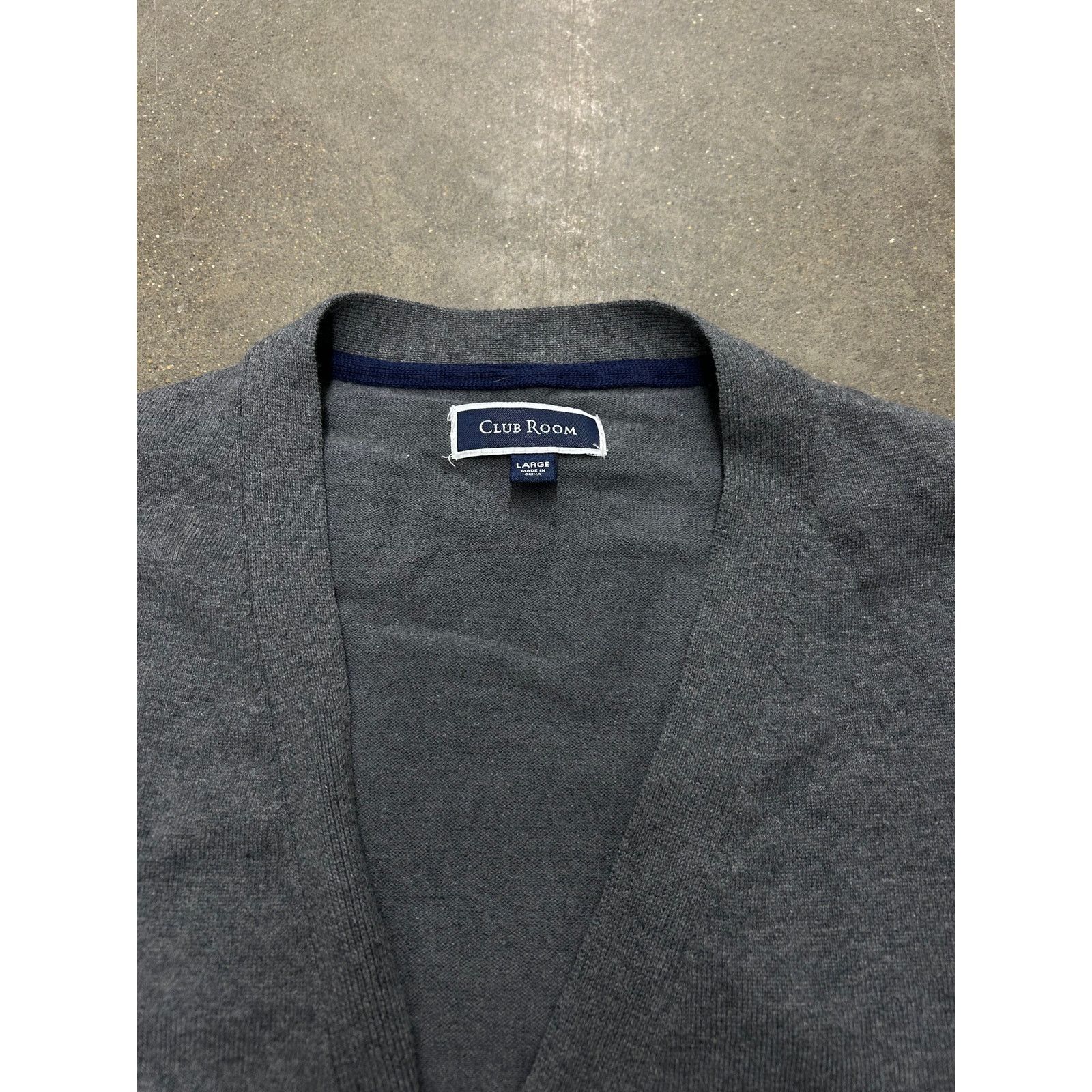 Club Room Vintage Grey Cardigan Sweater Size US L / EU 52-54 / 3 - 2 Thumbnail