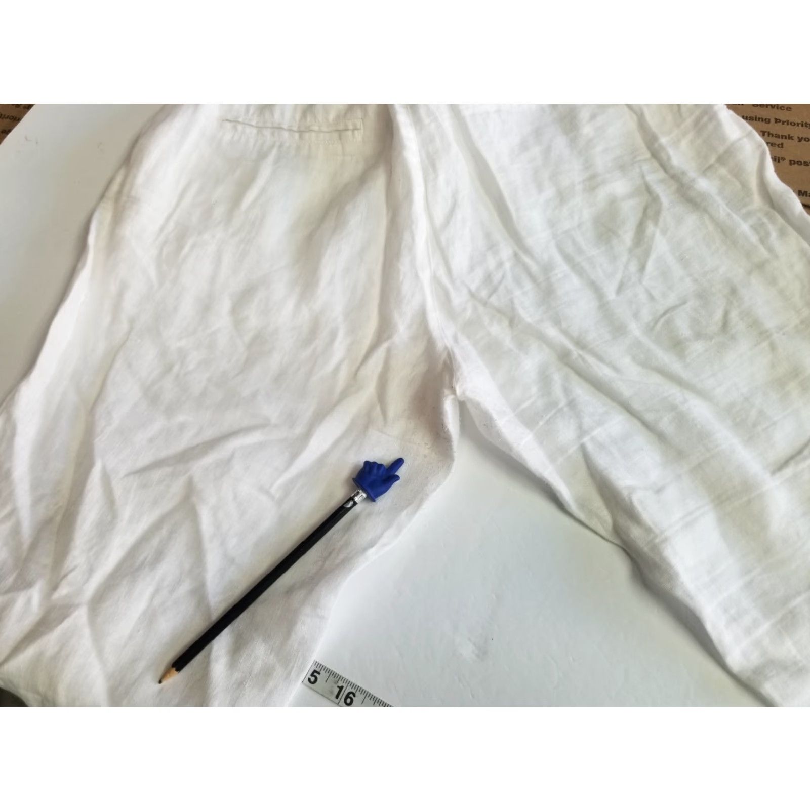 Vintage Rachel Roy Linen Pants Women Large White 100% Linen Breathable Elastic Waist Pockets Drawstring Straight Set Size 36" / US 14 / IT 50 - 7 Thumbnail