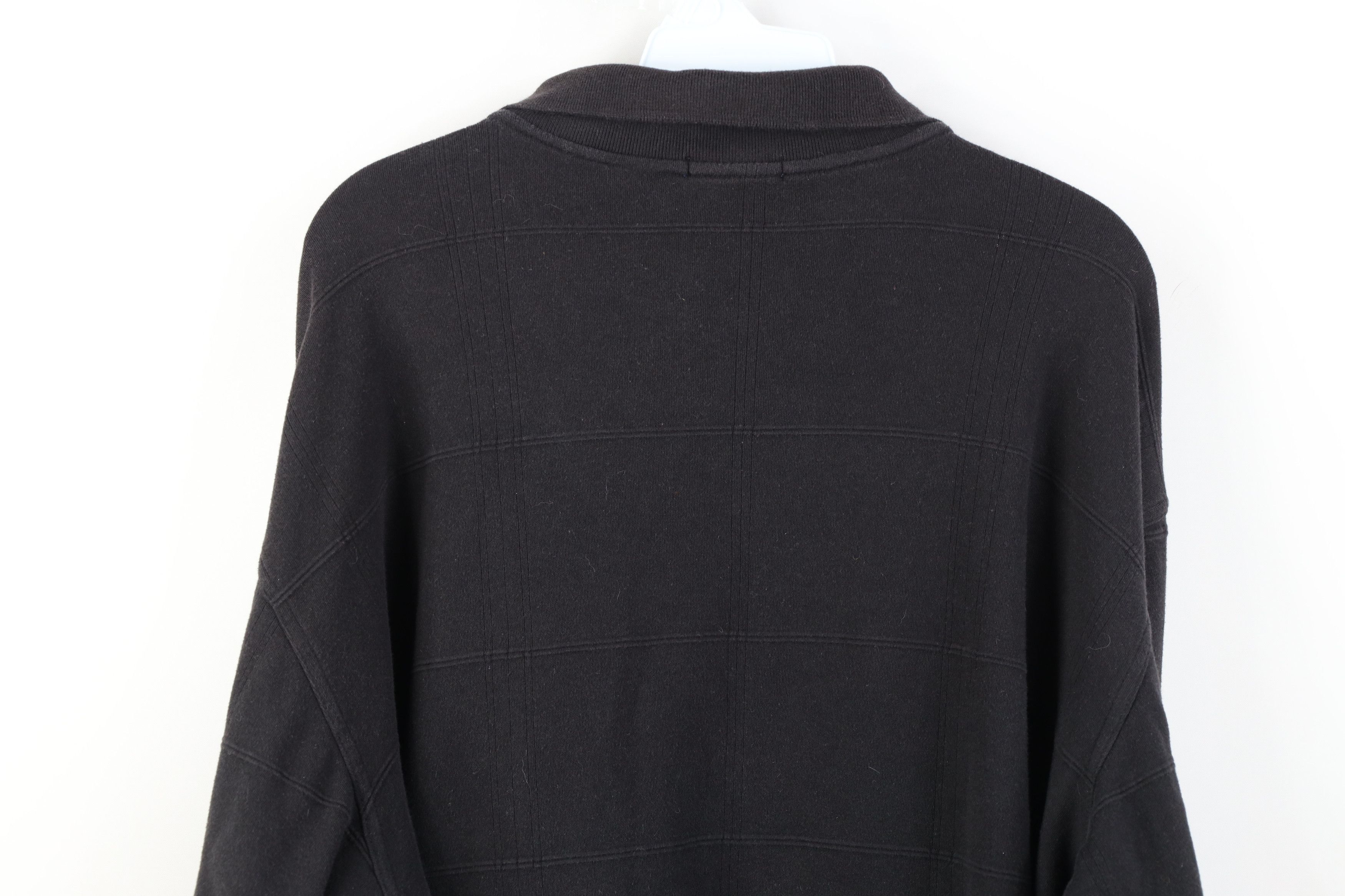 Vintage Vintage 90s Streetwear Boxy Fit Long Sleeve Rugby Polo Black Size US XL / EU 56 / 4 - 14 Thumbnail