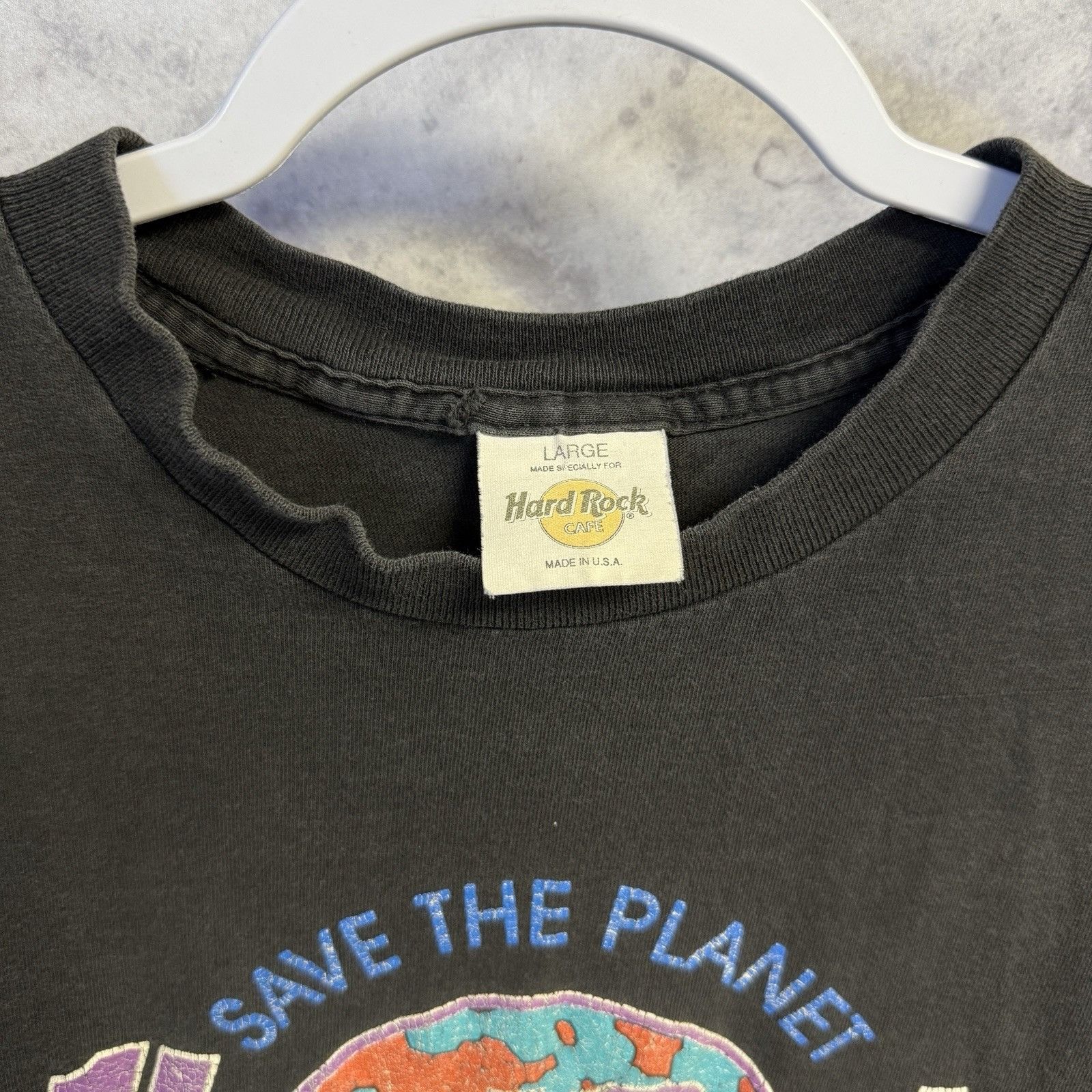 Hard Rock Cafe Vintage 90s Hard Rock Save the Planet T Shirt Mens L 20.5x25 Size US L / EU 52-54 / 3 - 4 Thumbnail
