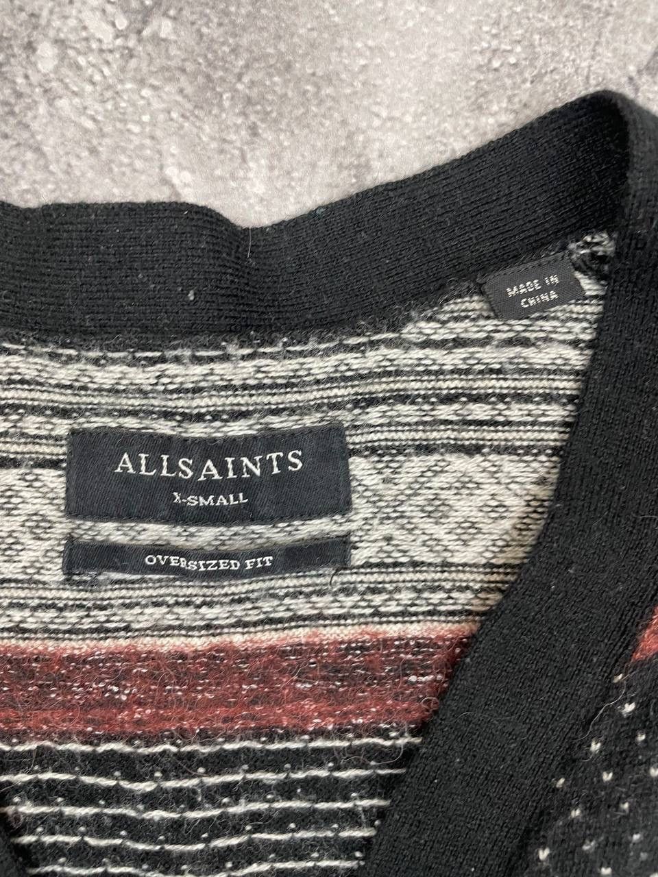 Allsaints AllSaints Men Knit Cardigan Black White Pattern Sweater Size US XS / EU 42 / 0 - 4 Thumbnail