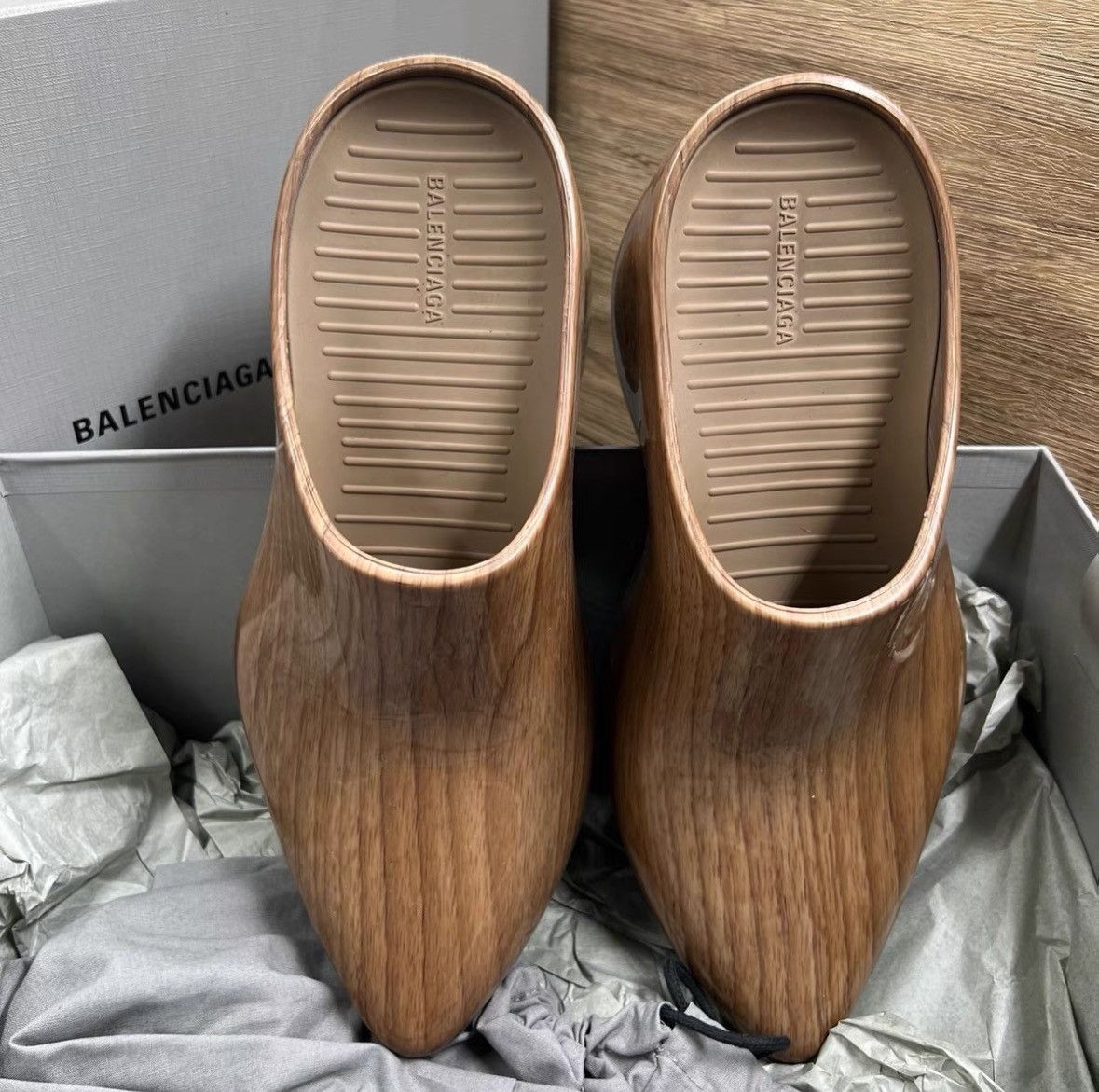 Balenciaga Balenciga Technoclog Wooden Slippers Size US 8.5 / EU 41-42 - 2 Thumbnail
