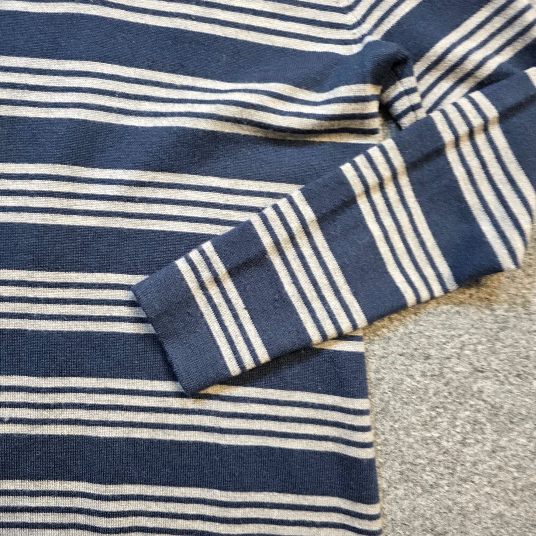 Vineyard Vines VINEYARD VINES Dress Women's Small Blue Striped Wool Blend Knitted V-Neck Long Sleeve Knee Length Preppy Nautical Size S / US 4 / IT 40 - 4 Thumbnail