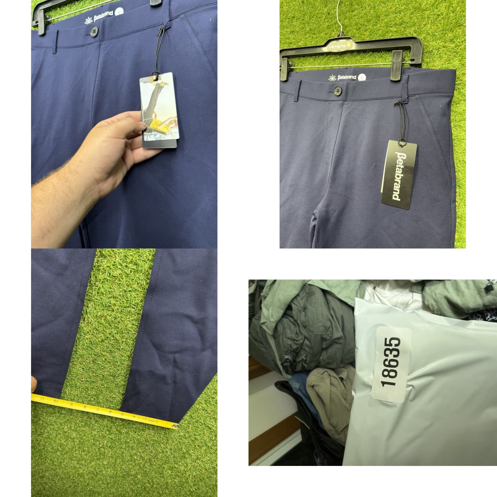 Vintage Betabrand Dress Pants Womens Large Slim Fit Skinny Blue Preppy Casual Stretch Size 36" / US 14 / IT 50 - 8 Thumbnail