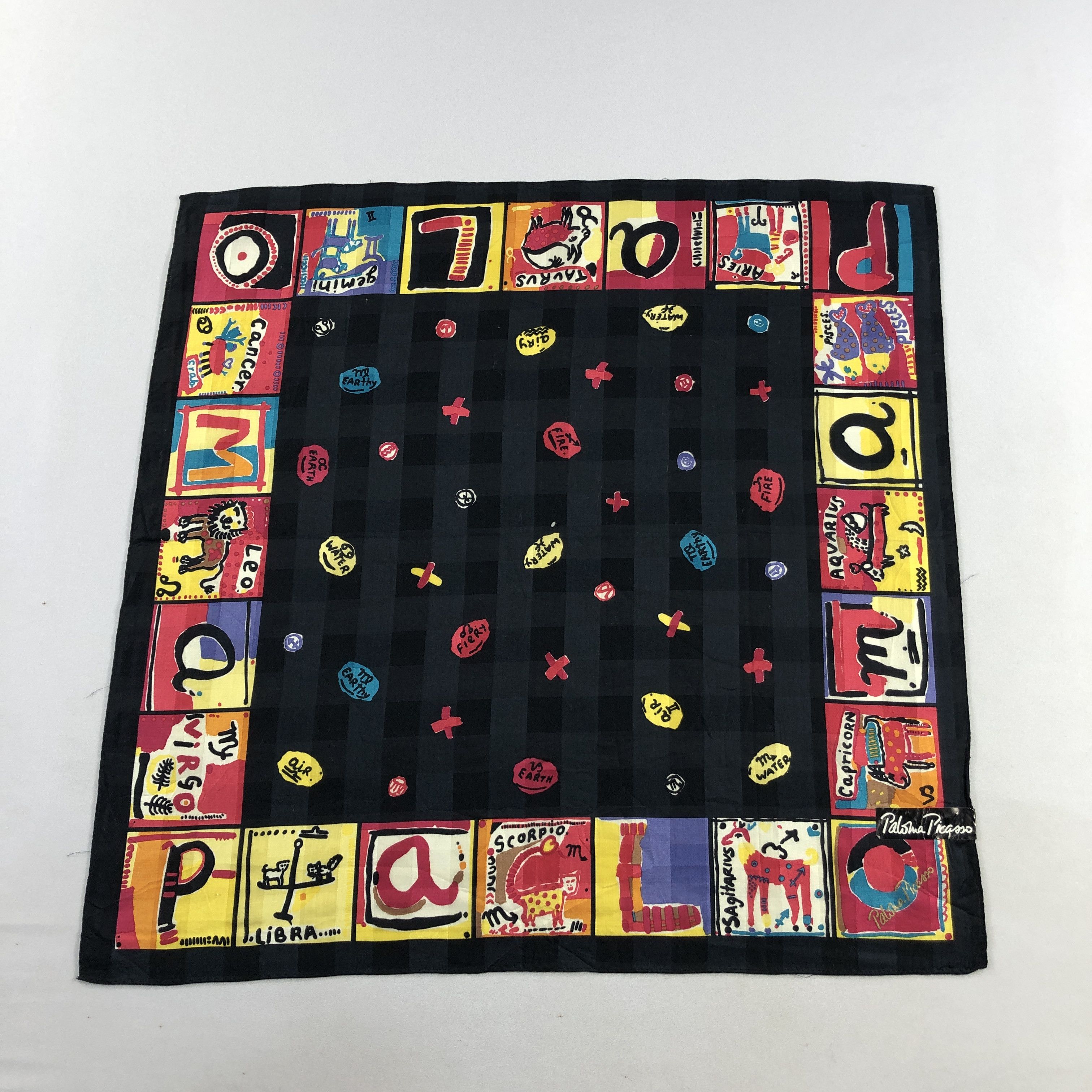 Paloma Picasso × Vintage Paloma Picasso Handkerchief Neckerchief Bandana H2606 Size ONE SIZE - 1 Thumbnail