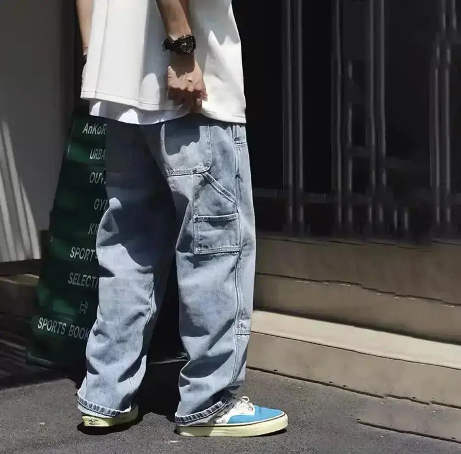 Japanese Brand Baggy Streetwear Jeans Men Cargo Harem Trousers Size US 34 / EU 50 - 6 Thumbnail