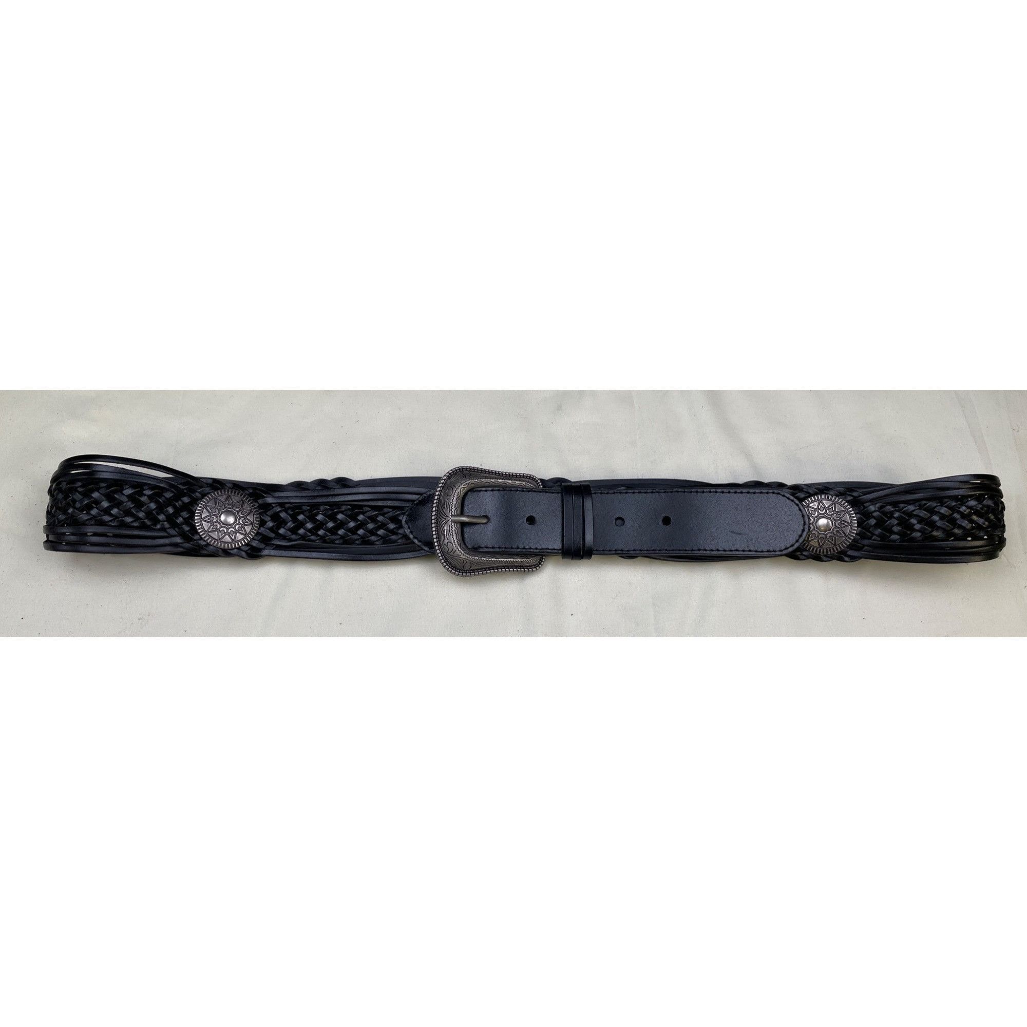 Other Western Women's Belt Black Genuine Leather Braided Size XXL Size ONE SIZE - 2 Thumbnail