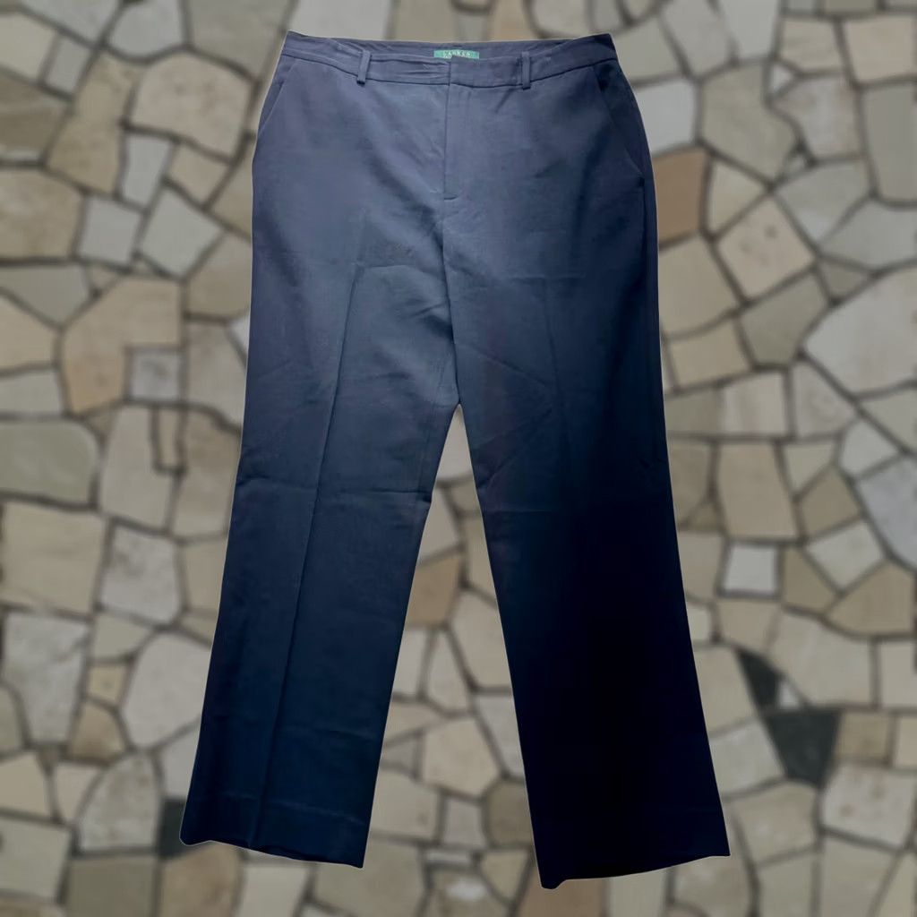 Ralph Lauren Lauren Ralph Lauren Navy Wool/Spandex Dress Pants Size 12 Womens Vintage Classic Fit Trousers 34in Navy 12 Size 34" / US 12 / IT 48 - 1 Thumbnail